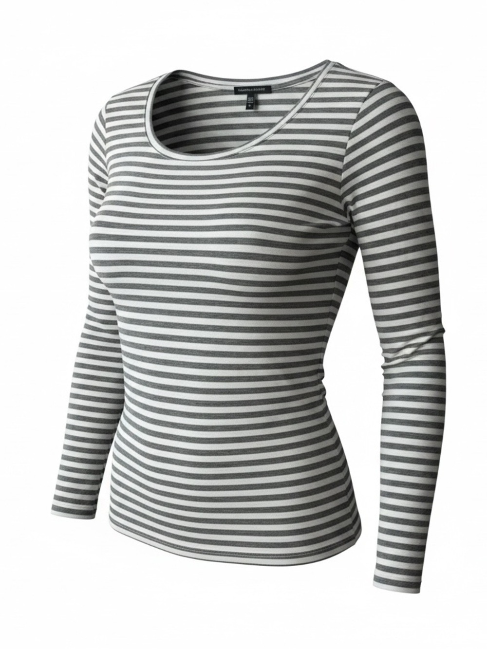 Eileen Fisher Supersoft Micro Modal Cashmere Stripe Long Sleeve Tee Size XL
